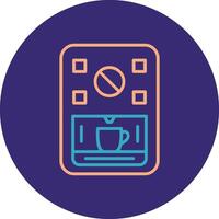 Coffee Machine Line Two Color Circle Icon vector