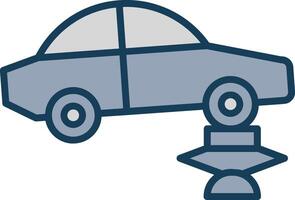 Car Jack Line Filled Grey Icon vector