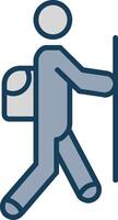 Hiker Line Filled Grey Icon vector