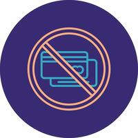 Prohibited Sign Line Two Color Circle Icon vector