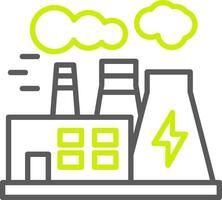 Power Plant Line Two Color Icon vector