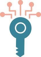 Digital Key Glyph Two Color Icon vector