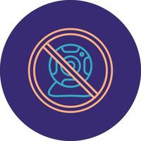 Prohibited Sign Line Two Color Circle Icon vector