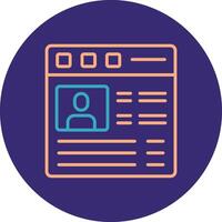 User Profile Line Two Color Circle Icon vector