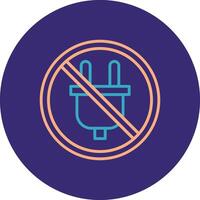 Prohibited Sign Line Two Color Circle Icon vector