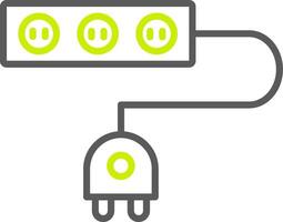 Extension Cable Line Two Color Icon vector