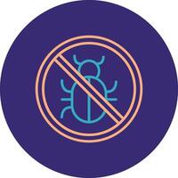 No Bug Line Two Color Circle Icon vector