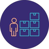 Control Line Two Color Circle Icon vector