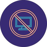 prohibido firmar línea dos color circulo icono vector