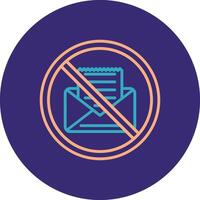 Prohibited Sign Line Two Color Circle Icon vector