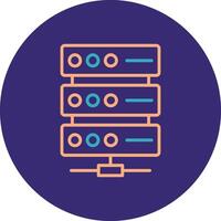 Server Line Two Color Circle Icon vector