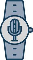 Microphone Line Filled Grey Icon vector