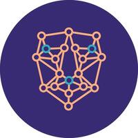 Artificial Intelligence Line Two Color Circle Icon vector