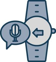 Microphone Line Filled Grey Icon vector