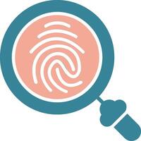 Finger Print Glyph Two Color Icon vector