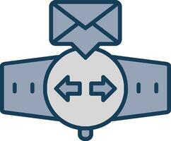 Message Line Filled Grey Icon vector
