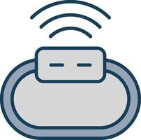 Wireless Line Filled Grey Icon vector