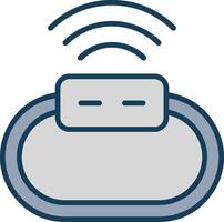 Wireless Line Filled Grey Icon vector