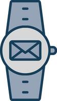 Message Line Filled Grey Icon vector