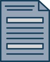 Document Line Filled Grey Icon vector