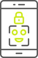 Facial Recognition Line Two Color Icon vector