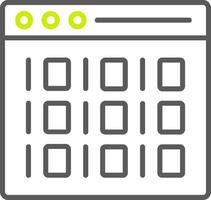 Binary Line Two Color Icon vector