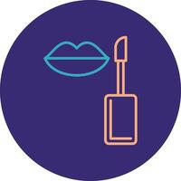 Lipgloss Line Two Color Circle Icon vector