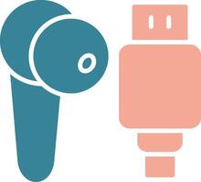 Earbud Glyph Two Color Icon vector