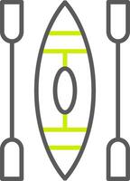 Canoe Line Two Color Icon vector