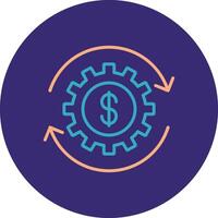 Money Working Line Two Color Circle Icon vector