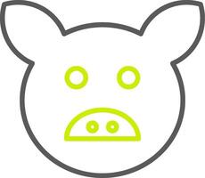 Pig Line Two Color Icon vector