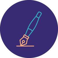 Ink Pen Line Two Color Circle Icon vector