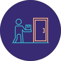 Door To Door Delivery Line Two Color Circle Icon vector