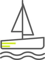 catamarán línea dos color icono vector