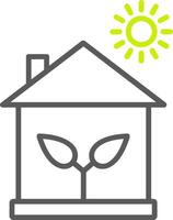 ECological House Line Two Color Icon vector