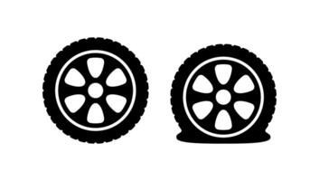 Flat tire icon isolated on white background. vector