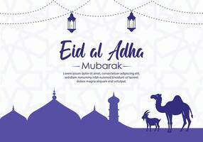 Eid al Adha Mubarak Islamic greeting card background vector