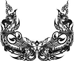 Thai Patterns in Silhouette Style for Decoration vector