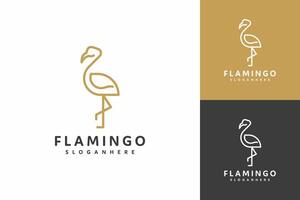 un flamenco logo con un blanco antecedentes. el flamenco es dibujado en un simple, elegante estilo. el logo es versátil y lata ser usado para un variedad de propósitos, tal como marca, marketing, o publicidad vector