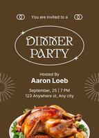 Brown minimalist dinner party invitation template