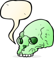 cartoon spooky skull with speech bubble png