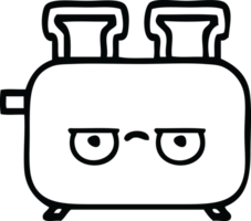 line drawing cartoon of a of a toaster png