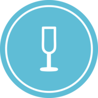 icône circulaire de flûte à champagne png