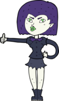 cartoon vampire girl giving thumbs up png