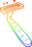 rainbow gradient line drawing of a cartoon disposable razor png