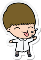 sticker of a funny cartoon boy png