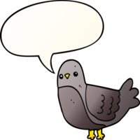 cartoon bird with speech bubble in smooth gradient style png