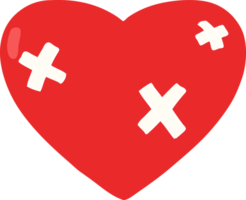 flat color style cartoon beaten up heart png