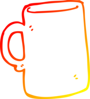 warm gradient line drawing of a cartoon mug png