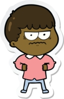 sticker of a cartoon annoyed man png